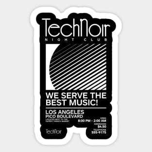 Retro 80s Technoir Nightclub Poster from the Terminator Movie Sticker